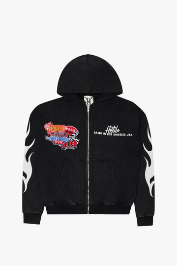 XHostile Racer Zip Hoodie -Vintage Black