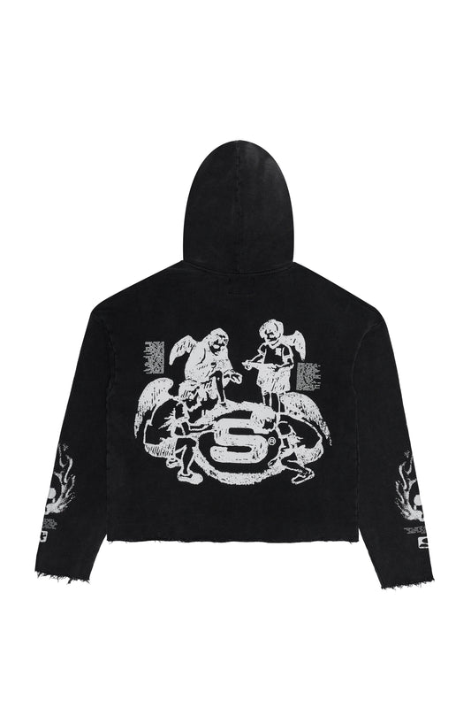 XHostile × Sanity - Freedom Fighter Cropped Hoodie